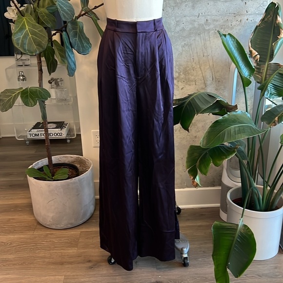 Banana Republic Pleated Silk Wide Leg Pants - Picture 1 of 10